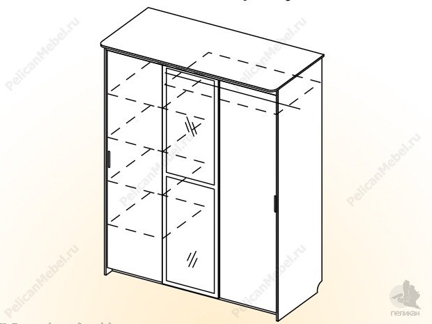 Шкаф купе уют 3 пеликан