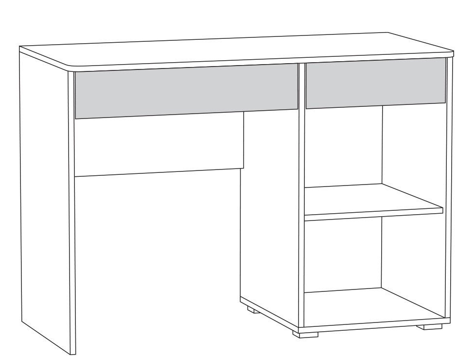 Полка на письменный стол белая