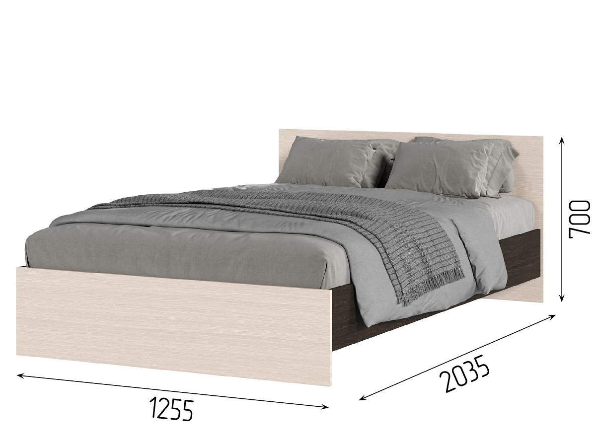 Кровать полуторная Румба размер 140*200 с основанием
